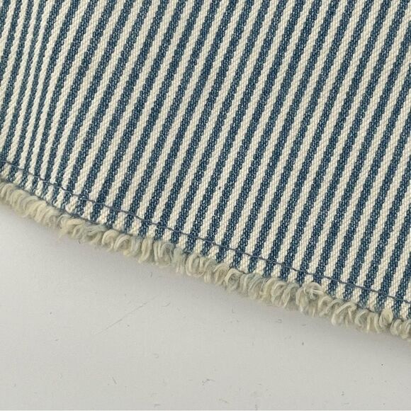 GAP Denim Girl’s High Rise Blue White Railroad Stripe Frayed Hem Denim Skirt 14 - Picture 7 of 15